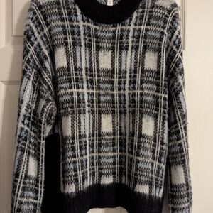 Nine West Black and White Crew Neck Sweater